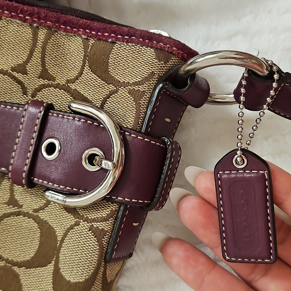 Coach 3577 Signature Jaquard Monogram Logo Shoulder Bag - Picture 16 of 17